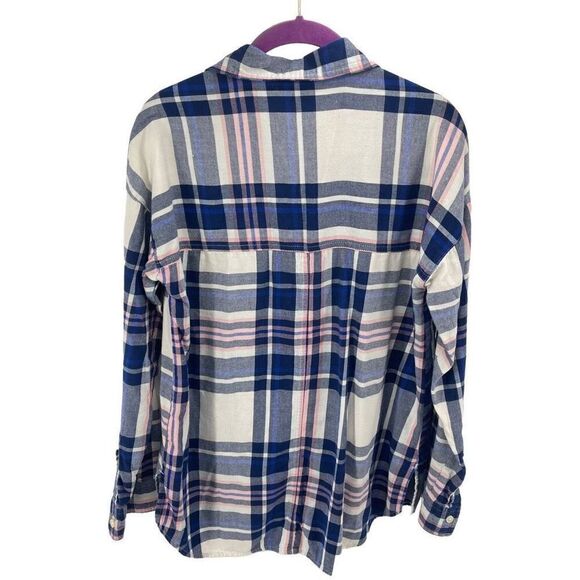 Old Navy the boyfriend shirt flannel plaid S small EUC soft - Picture 2 of 9